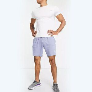 FCUK Sport Men's script logo panel Light Blue training shorts - Size Medium -NWT